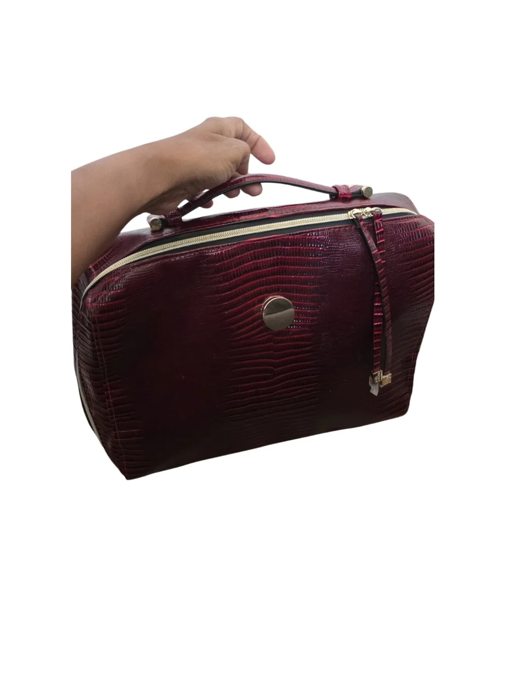 Vintage Purse Computer Bag Estée Lauder Faux Crocodile Cosmetic Case